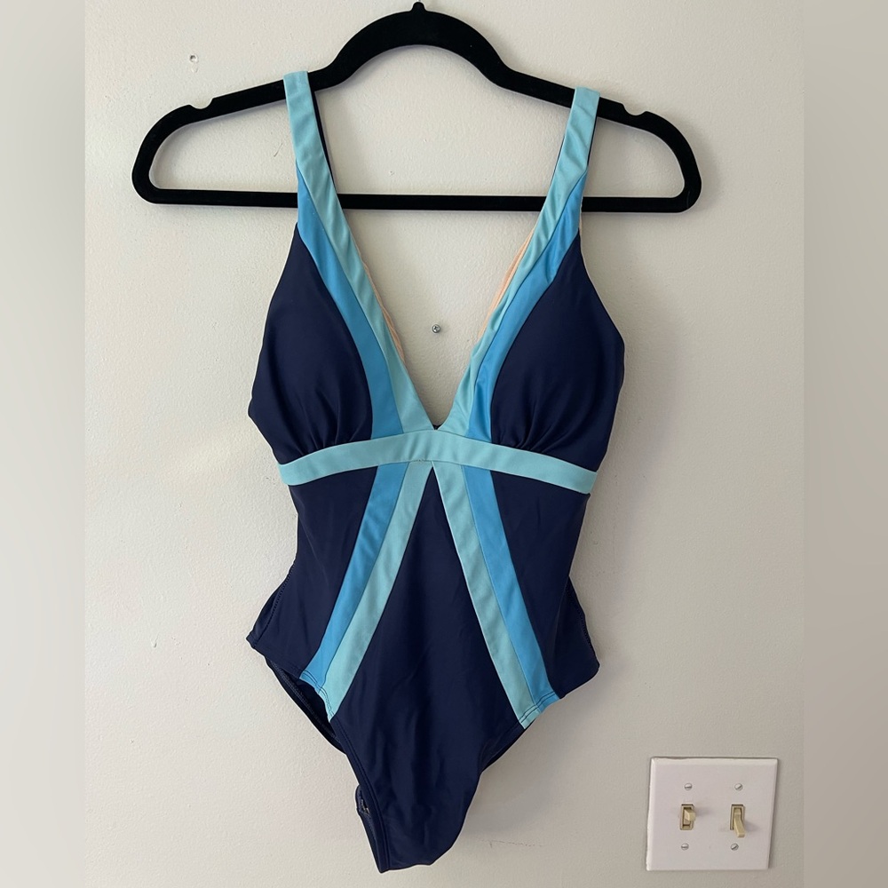 Shades of blue one piece swimsuit